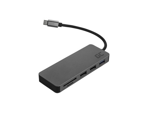 Dockingstation, adapter, HUB USB-C HDMI-adapter Green Cell - 7 porte til MacBook Pro, Dell XPS, Lenovo X1 Carbon og andre
