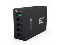 Universal oplader Green Cell ® med hurtig opladningsfunktion, 5 USB-porte, QC 3.0