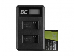 Green Cell ® batteri AHDBT-201 og oplader AHBBP-301 til GoPro Hero HD 3 3+ Sort Sølv Hvid 1000 mAh