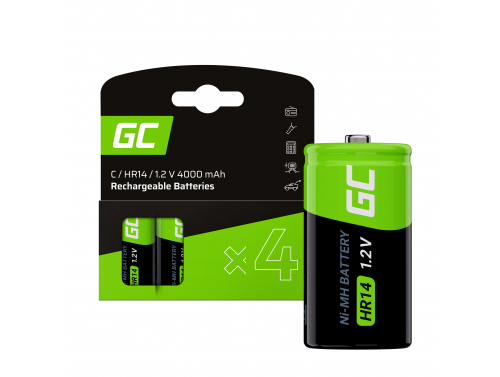 Green Cell Batterie 4x C R14 HR14 Ni-MH 1,2 V 4000 mAh