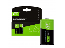 Green Cell Batterie Akku 4x D R20 HR20 Ni-MH 1,2 V 8000 mAh