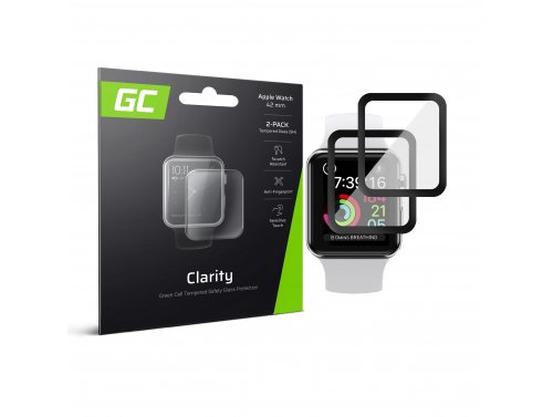 2x GC Clarity beskyttelsesglas til Apple Watch 42mm