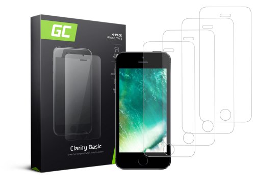 4x Beskyttelsesglas til Apple iPhone 5 / 5S / 5C / SE GC Clarity Skærmbeskytter