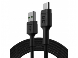 Kabel Green Cell GC PowerStream USB-A-USB-C 120 cm, hurtig opladning Ultra Charge, QC 3.0