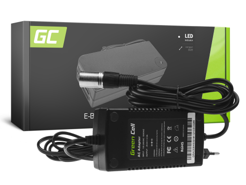 Green Cell ® oplader til elektriske cykler, stik: Cannon, 29.4V, 2A