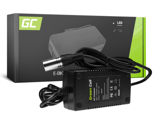 Green Cell ® oplader til elektriske cykler, stik: Cannon, 54.6V, 1.8A