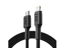 Green Cell GC Power Stream USB -C -kabel - 100 cm lyn til iPhone, iPad, iPod, strømlevering (Apple MFi -certificeret)
