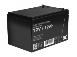 AGM GEL batteri 12V 12Ah blybatteri Green Cell vedligeholdelsesfrit til traktorer og plæneklippere