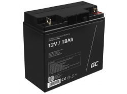 AGM GEL batteri 12V 18Ah blybatteri Green Cell vedligeholdelsesfri til solceller og ekkolod