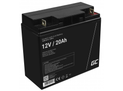 AGM GEL batteri 12V 20Ah blybatteri Green Cell vedligeholdelsesfri til motorbåde og elbiler