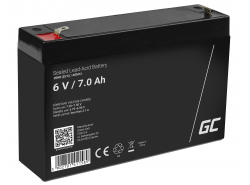 AGM GEL batteri 6V 7Ah blybatteri Green Cell vedligeholdelsesfri til alarm og belysning