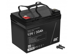AGM GEL batteri 12V 33Ah blybatteri Green Cell vedligeholdelsesfri til scootere og fiskerbåde