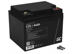 AGM GEL batteri 12V 44Ah blybatteri Green Cell vedligeholdelsesfrit til solcelleanlæg og kørestole