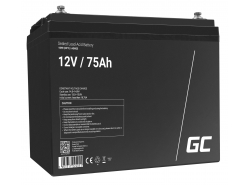 AGM GEL batteri 12V 75Ah blybatteri Green Cell vedligeholdelsesfrit til elmotor og autocamper
