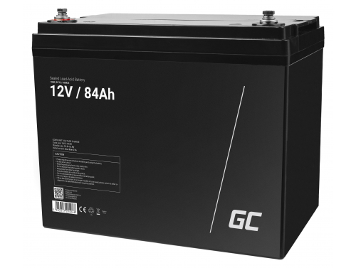 AGM GEL batteri 12V 84Ah blybatteri Green Cell vedligeholdelsesfrit til både og joller
