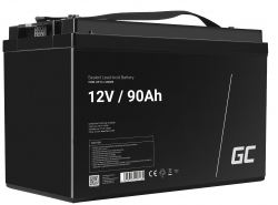 AGM GEL batteri 12V 90Ah blybatteri Green Cell vedligeholdelsesfri til autocampere og solceller