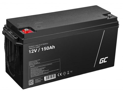 AGM GEL batteri 12V 150Ah blybatteri Green Cell vedligeholdelsesfri til elmotor og jolle