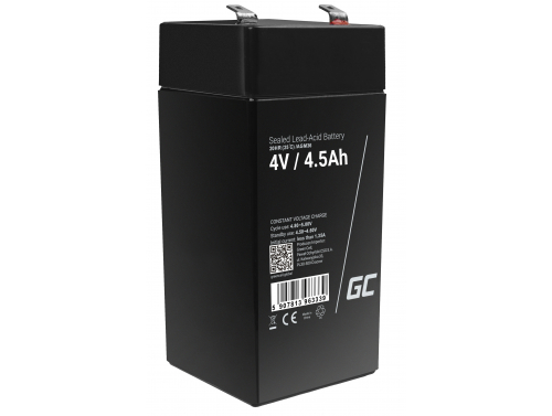 AGM GEL batteri 4V 4,5Ah blybatteri Green Cell Vedligeholdelsesfri til strømforsyning af legetøj og lommelygter