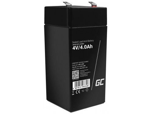 AGM GEL batteri 4V 4Ah blybatteri Green Cell kasseapparat og vægte