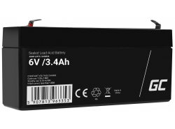 AGM GEL batteri 6V 3.4Ah blybatteri Green Cell vedligeholdelsesfrit til scootere og en parkeringsmåler