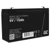 AGM GEL batteri 6V 15Ah blybatteri Green Cell vedligeholdelsesfri til alarm og belysning