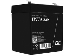 AGM GEL batteri 12V 5.3Ah blybatteri Green Cell vedligeholdelsesfri til alarm og bil