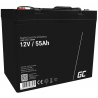 AGM GEL batteri 12V 55Ah blybatteri Green Cell vedligeholdelsesfri til både og joller