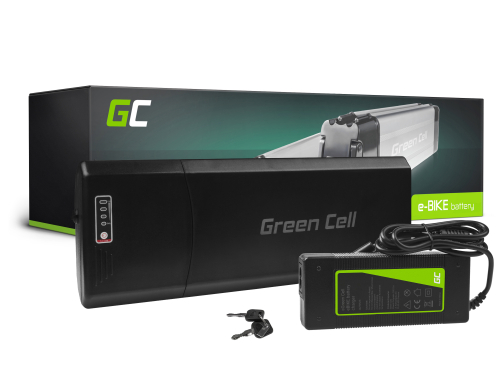 Green Cell Batteri Til Elcykel 36V 10.4Ah 374Wh Rear Rack Ebike 5 Pin til Mifa, Zündapp, Ecobike, Lovelec med Oplader