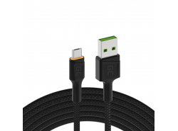 Kabel Green Cell Ray USB-A - microUSB orange LED 120cm mit Unterstützung für Ultra Charge QC3.0-Schnellladung