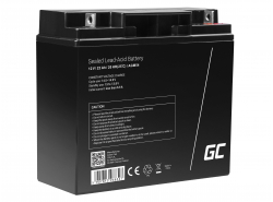 Green Cell® AGM batteri 12V 22Ah fleece vedligeholdelsesfrit bly-syre batteri til plæneklippere golfvogne ride-on plæneklippere