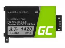 Green Cell Batteri 58-000008 til Amazon Kindle Paperwhite I 1st 3G EY21 B01B 5th Gen e-bogslæser, 1420mAh