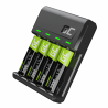 Indstil Green Cell GC VitalCharger-opladeren og 4x AA Ni-MH 2000mAh genopladelige batterier