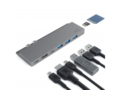 Adapter HUB USB-C Green Cell 8 i 1 (Thunderbolt 3 HDMI USB SD microSD) til MacBook Pro 13"-15" 2016-2019 MacBook Air 2018/2019