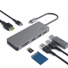 Adapter HUB USB-C Green Cell 7 i 1 (USB 3.0 HDMI 4K microSD SD) til Apple MacBook Pro, Air, Asus, Dell XPS, HP, Lenovo X1