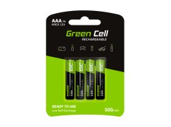 Green Cell genopladelige Ni-MH genopladelige batterier 4x AAA HR03 500mAh