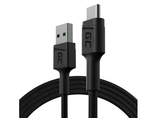 Kabel USB-C Type C 1,2m Green Cell PowerStream, med hurtig opladning, Ultra Charge, Quick Charge 3.0