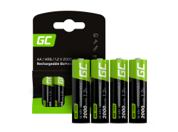 4x AA genopladelige Ni-MH batterier HR6 2000 mAh Green Cell