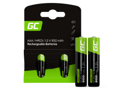 2x genopladelige Batterier AAA R3 950mAh Ni-MH foropladede Akkumulator Green Cell