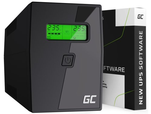 Green Cell Uafbrydelig Strømforsyning UPS 800VA 480W med LCD Skærm og overspændingsbeskyttelse 230V + Ny Software