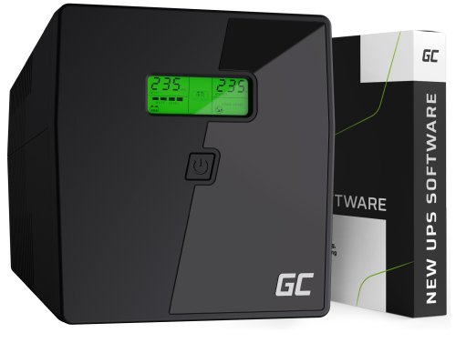Green Cell Uafbrydelig Strømforsyning UPS 1000VA 600W med LCD Skærm og overspændingsbeskyttelse 230V + Ny Software
