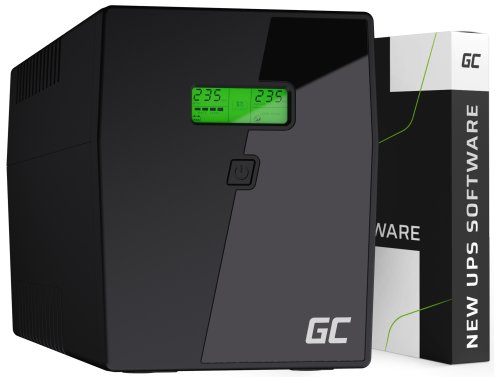 Green Cell Uafbrydelig Strømforsyning UPS 1500VA 900W med LCD Skærm og overspændingsbeskyttelse 230V + Ny Software