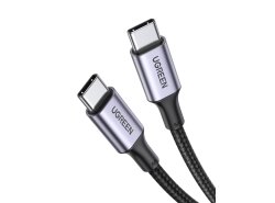 UGREEN USB-C til USB-C-kabel 100W, 300 cm, Hurtig opladning QC3.0, PD, Høj kvalitet, Sort-sølv farve