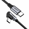 USB-C til USB-C-kabel, vinklet UGREEN US255,3A, 60W, 0,5m, sort
