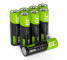 8x genopladelige Batterier AA R6 2600mAh Ni-MH foropladede Akkumulator Green Cell