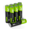 8x genopladelige Batterier AAA R3 800mAh Ni-MH foropladede Akkumulator Green Cell
