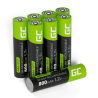 8x genopladelige Batterier AAA R3 800mAh Ni-MH foropladede Akkumulator Green Cell