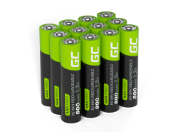 12x genopladelige Batterier AAA R3 800mAh Ni-MH foropladede Akkumulator Green Cell