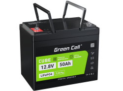 Green Cell LiFePO4 batteri 50Ah 12.8V 640Wh lithiumjernfosfat til yachter, golfvogn, vindkraftværk