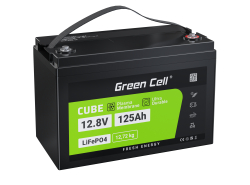Green Cell LiFePO4 batteri 125Ah 12.8V 1600Wh lithium-jern-phosphate til både, camper, sol, off-grid systemer
