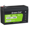 Green Cell LiFePO4 10Ah 12.8V 128Wh Lithium-Iron-Phosphate batteri til strømforsyning og nødbelysning, kontrolpaneler